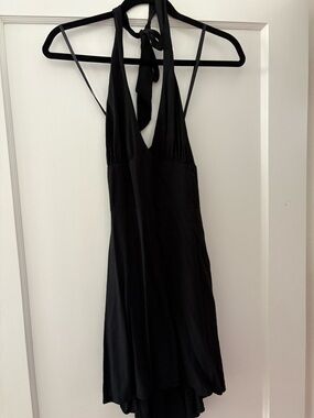 wild fable Black Mini Dress with Halter Neck